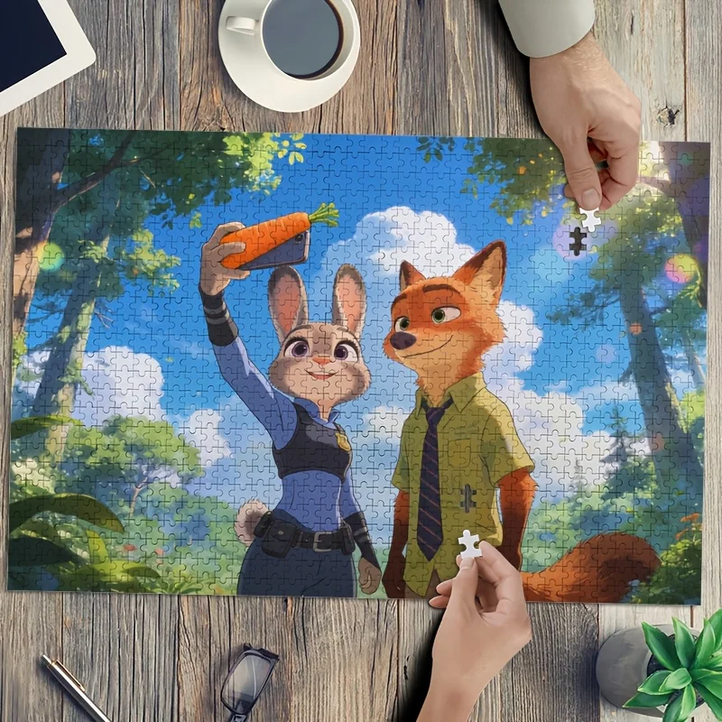 

1000pcs Disney Zootopia Judy Hopps and Nick Wild Poster Puzzle | High Difficulty, Home Decor, Brain-Challenging Gift for Sprin