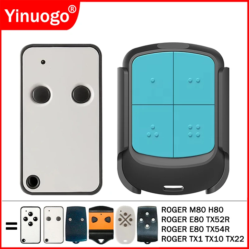 ROGER E80/TX52R/2 원격 제어 433.92MHz용 ROGER E80 TX52R TX54R 2 TX22 TX10 TX1 H80 M80 차고 문 리모컨 433MHz