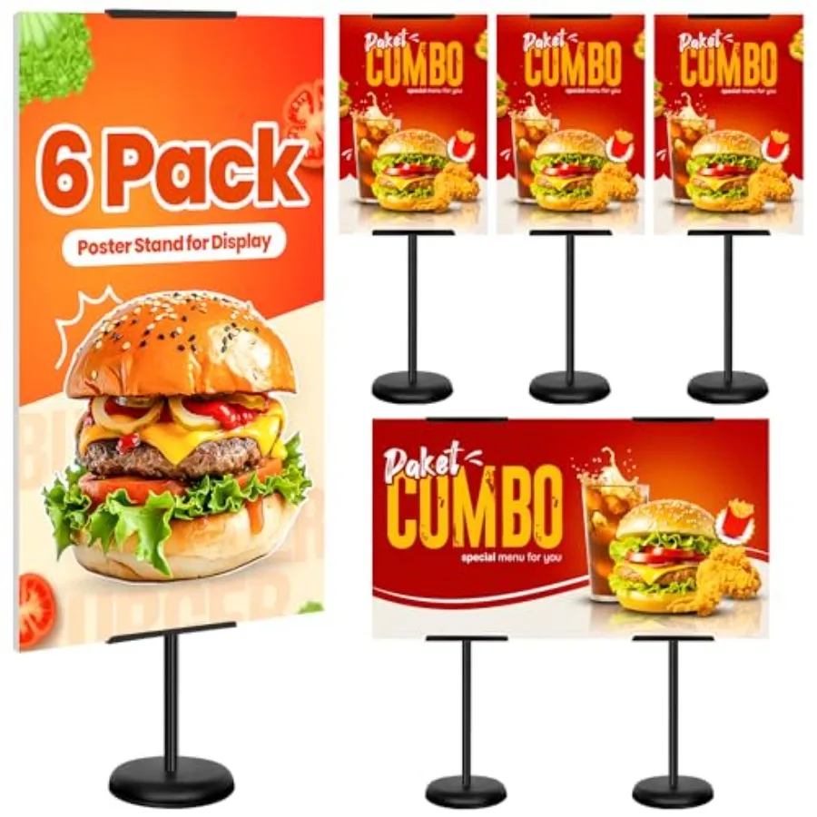 

6Pack Adjustable Poster Stand for Display Single-Sided Floor Pedestal Sign Holder Poster Board Easel Stand up to 58" Welcome Si