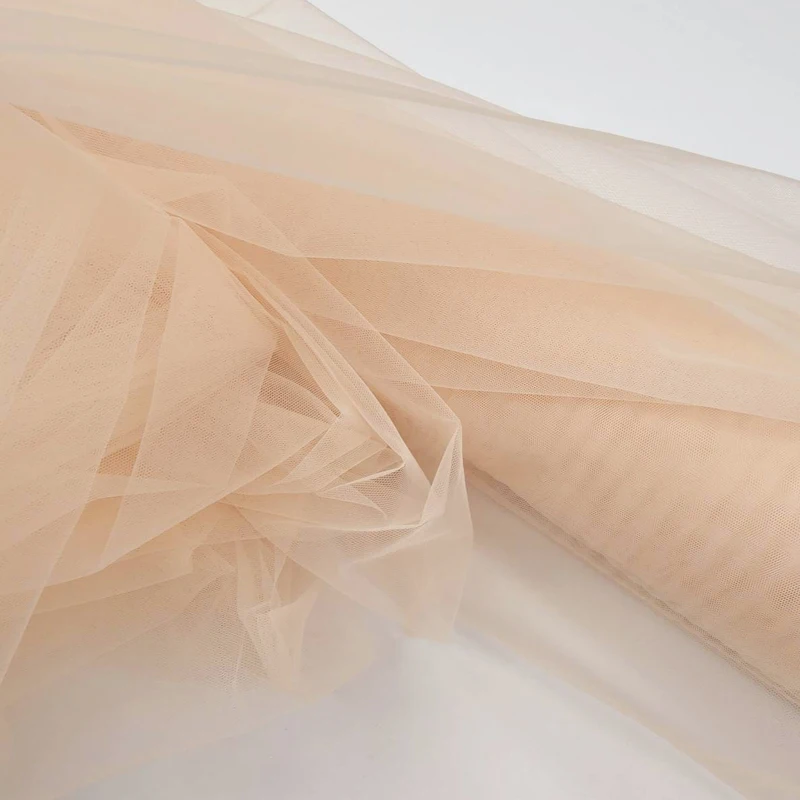 Brown Nude Grey Soft Tulle Fabric Wedding Celebration Curtain Clothing Mesh Layout Chair Back Yarn Tutu DIY Sewing Material