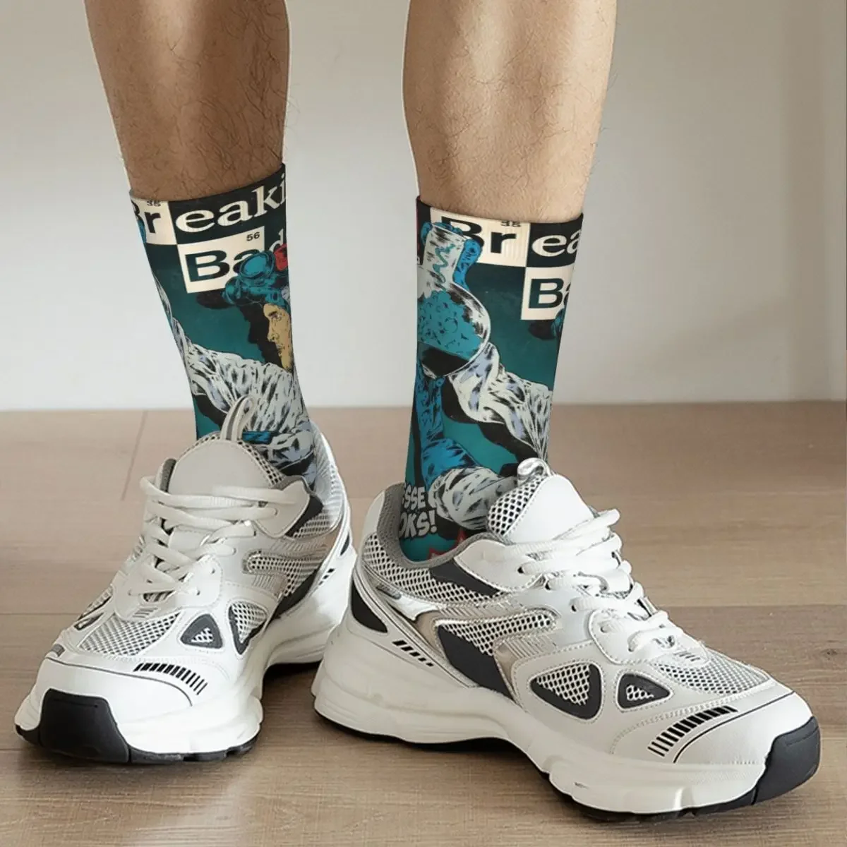 Autumn Winter Funny Unisex Breaking Bad Socks Breathable Novelty Street Style Crazy Basketball Socks image 4