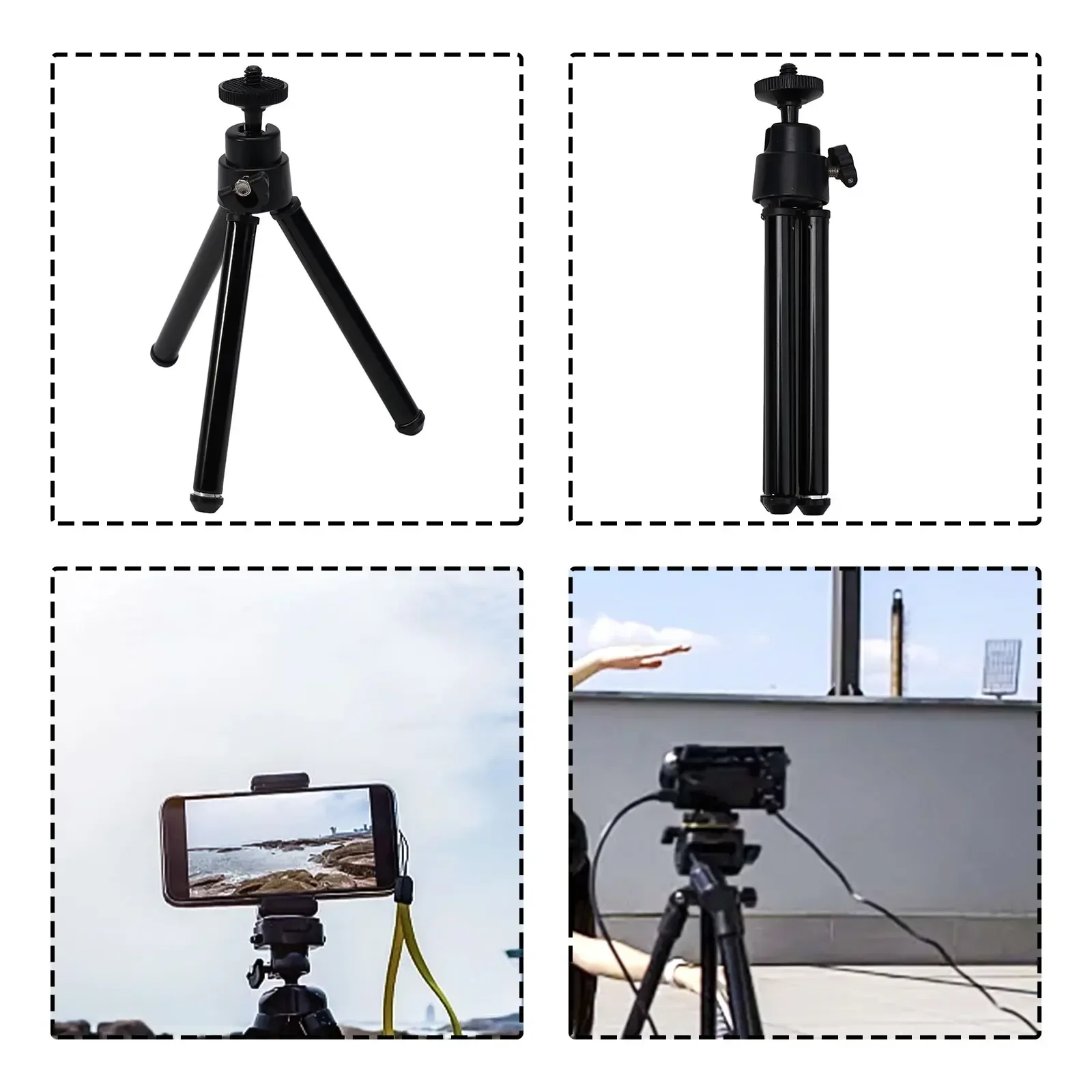 Mini Tripod Stand For Projector Camera And Mobile Phone Hard Plastic And Aluminum Construction Provides Stability And Support