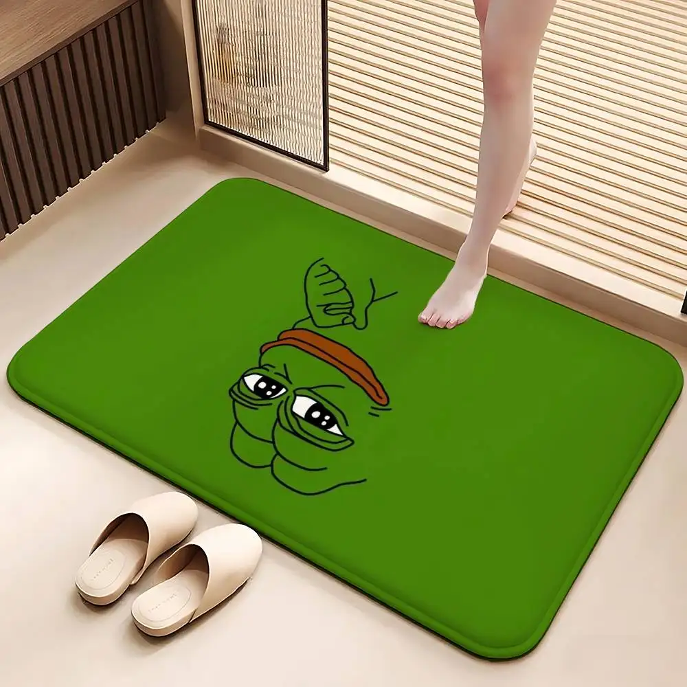 P-Pepe The F-Frog Carpet Bathroom Anti-slip Mat Door Mat Home Decoration Mat Entrance Door Mat Scratch-resistant Door Mat