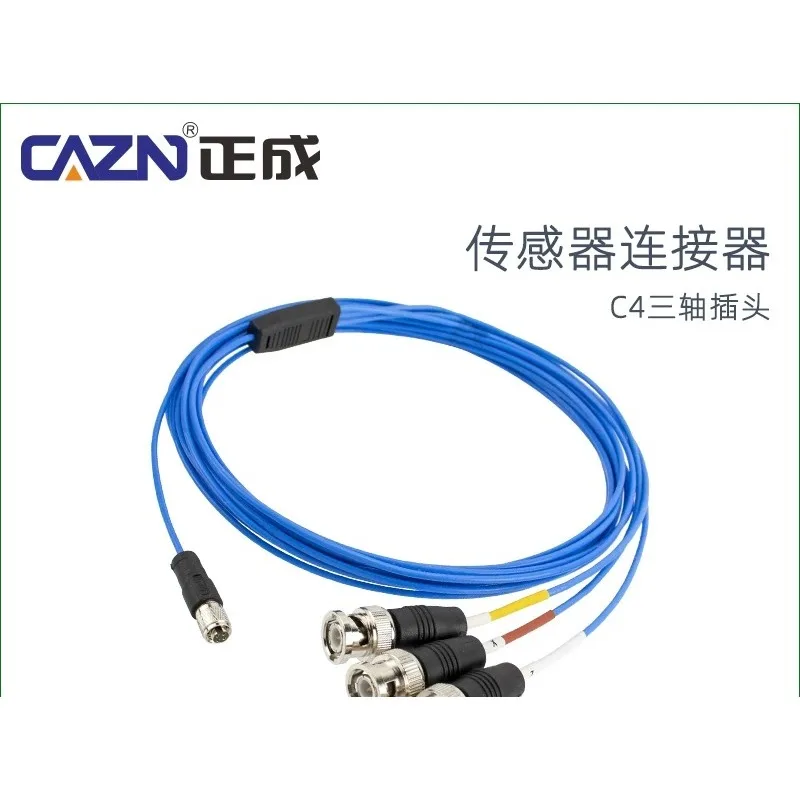 C4 sensor 4P socket four core 1/4-28 UNF to BNC PCB three axis acceleration sensor terminal cable (1pcs)