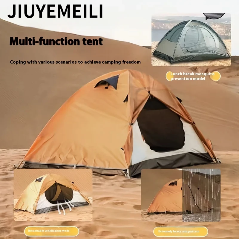 Carpa de Camping Plegable, Fácil de Armar, Ligera y Portátil para Excursionismo, Carpa, Playa y Camping Familiar