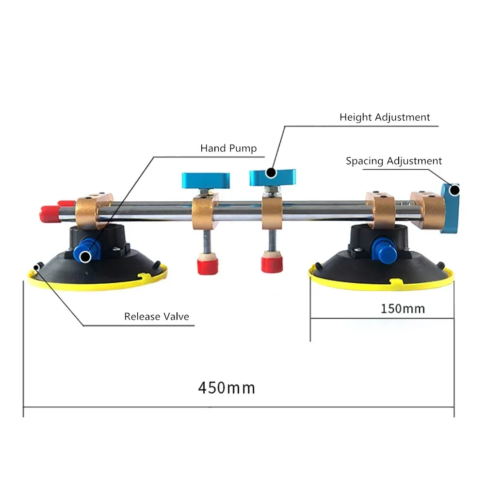 Manual Seamless Stone Seam Setter Marble Stone Seamless Splicing 150MM Vacuum Suction Cup Tile Installation Leveling Splicer