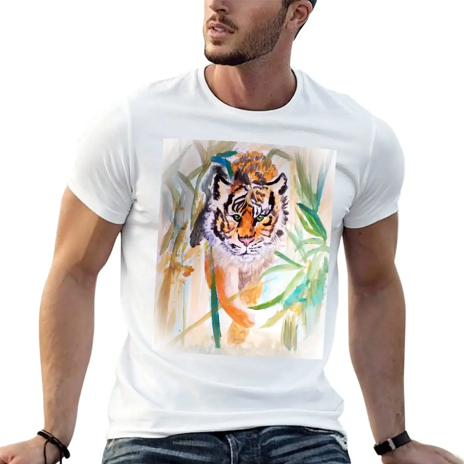 

Tiger in the Reeds T-Shirt anime vintage clothes mens funny t shirts