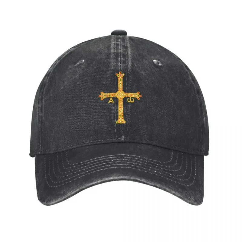 Spain Asturias Men Women Baseball Cap Victory Cross Distressed Washed Hats Cap Vintage Outdoor Running Golf Sun Cap