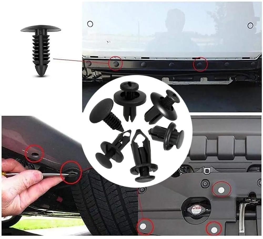 190 pezzi clip di fissaggio per auto kit di elementi di fissaggio in plastica di 6 dimensioni clip per pannello di rivestimento automatico set di