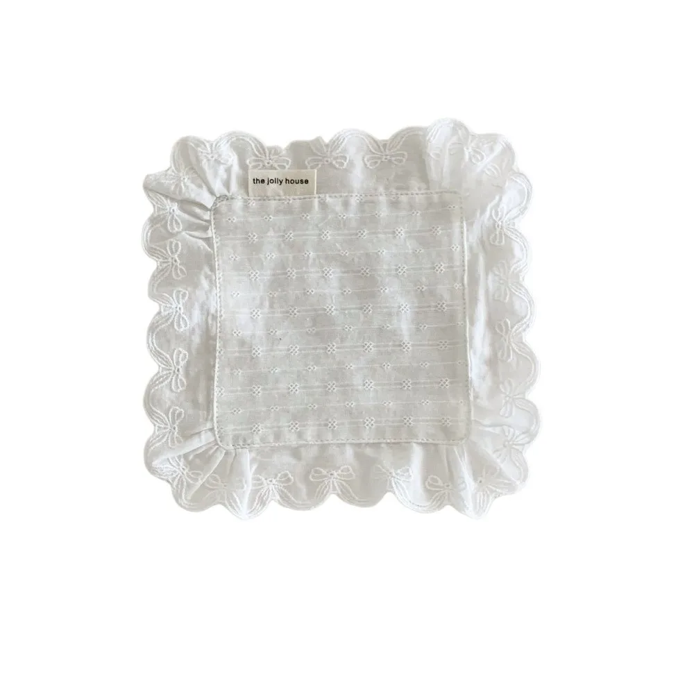 Korean Style Soft Flounced Lace Ruffle Placemats Dust-proof Multi-purpose Lace Napkins Cotton Napkins Dining
