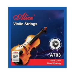 Alice A703 Violin Strings Plated Steel Alloy Winding With 4 pieces Strings Set E/A/D/G Practice Using Violin Strings Full Size