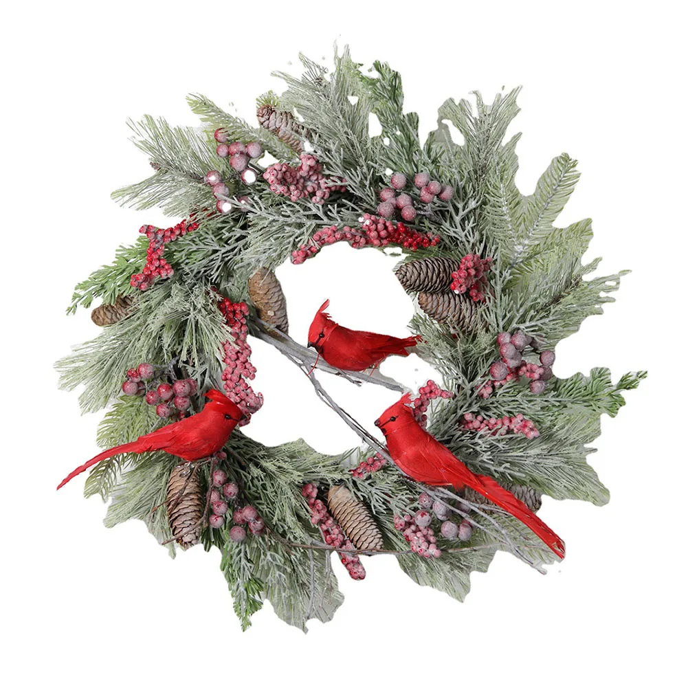 

Christmas Wreath Door Hanging Courtyard Decoration Flocked Wreath Holiday Wall Door Hanging Ornament Christmas Home Decor