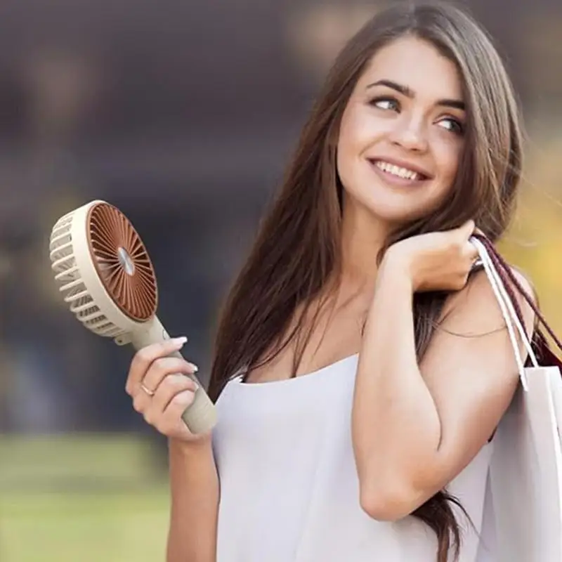 Ventilador Portátil Dobrável com Suporte de Telefone para Mulheres, Pequeno Ventilador Pessoal, 3 Ventilador de Bolso Silencioso, Ventilador de Bolso com Base para Meninas