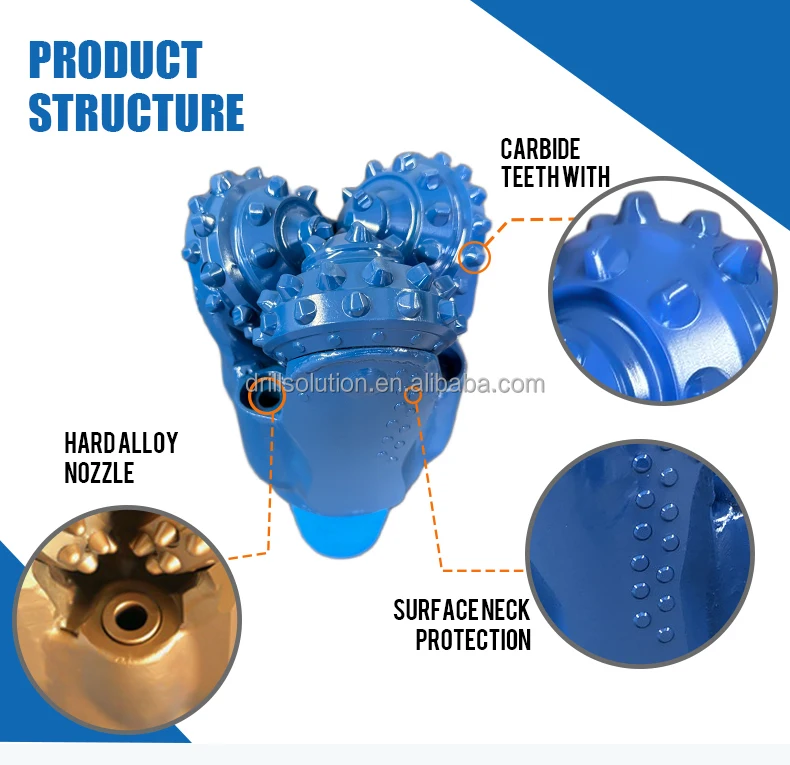 2026 Drillsoltek Alloy Steel TCI Roller Cone Bits | Cost-Effective Tricone Drill Bits For Well Drilling In Soft Medium Hard Rock