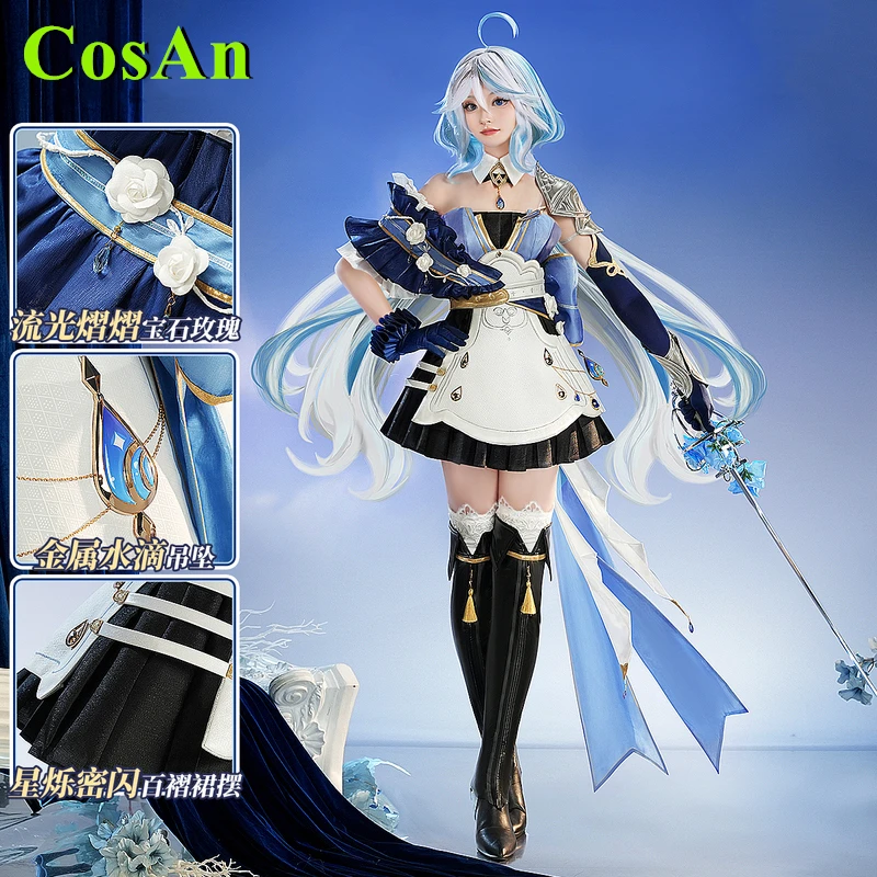 

CosAn Hot Game Genshin Impact Focalors Furina Cosplay Costume Furina de Fontaine School Halloween Dance Role Play Water God