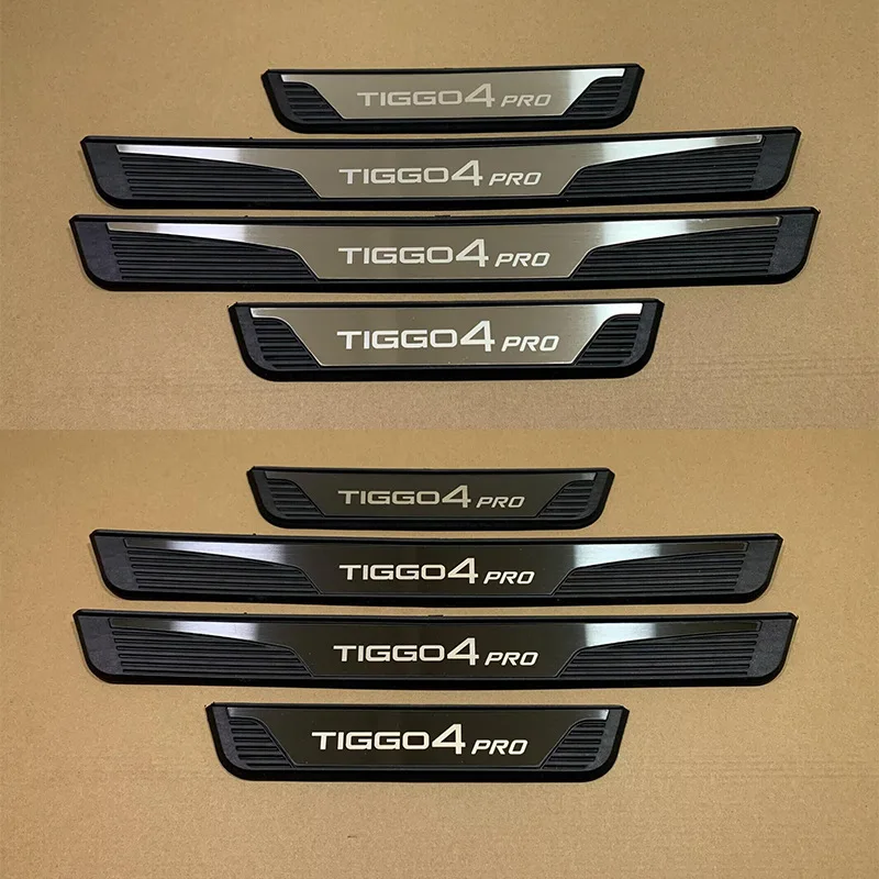 

4Pcs For Chery TIGGO4 Tiggo PRO 2025 Tiggo 4 2019-2023 Door Sill Scuff Plate Welcome Pedal Stainless Steel Pad Guard Accessories