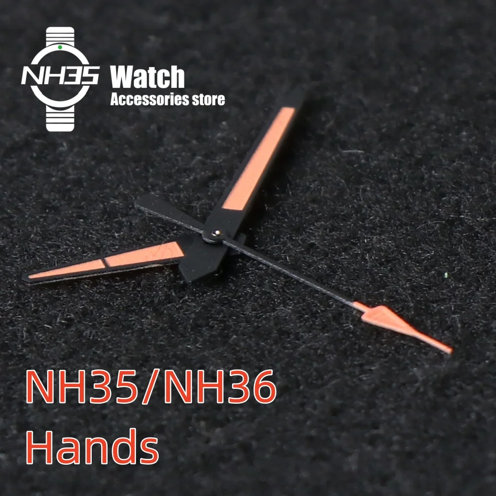 NH35 Watch Accessories 9.5*15*15mm Hand for Seiko NH35 NH36 Movement Watch Needle Hands Green Luminous Orange Black