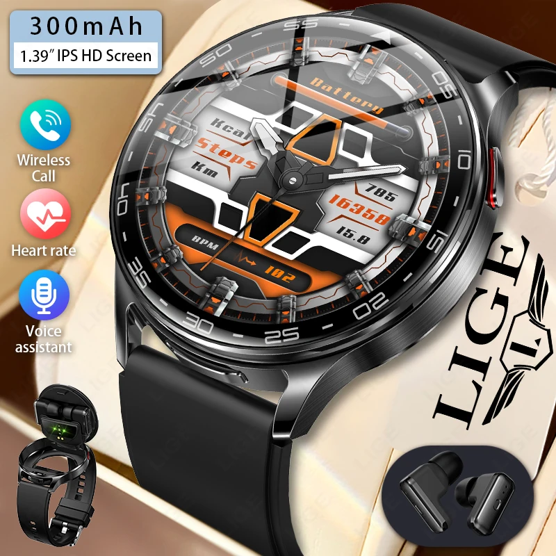 

2025 New Smart Watch TWS 2-in-1 Bluetooth Earphones HIFI 9D Sound Quality Male and Female Health Exercise Tracker Smartwatches