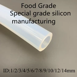 Manguera de silicona transparente de grado alimenticio, tubo de goma suave para acuario, 5/10 metros, 2mm, 4mm, 6mm, 8mm, 10mm, 12mm, 14mm