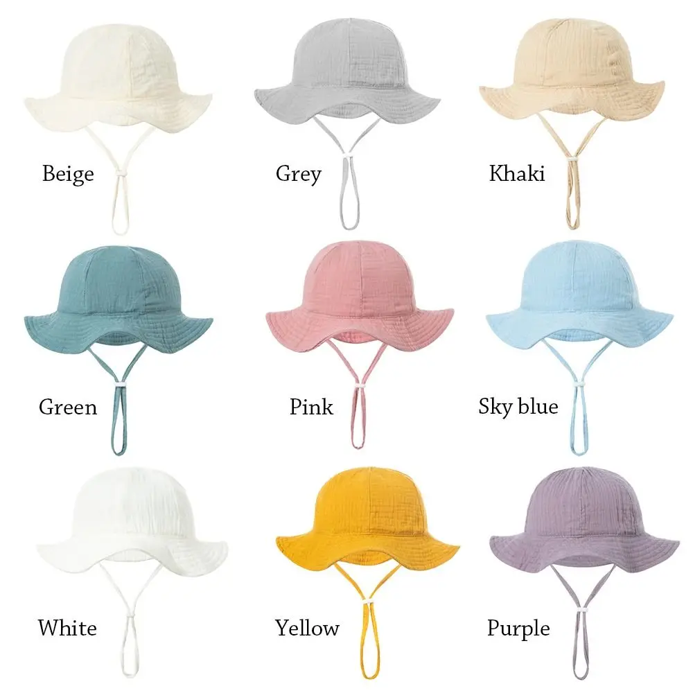 Boys Girls UV Protection Baby Kids Bucket Hat Sun Cap Beach Hat Panama Cap