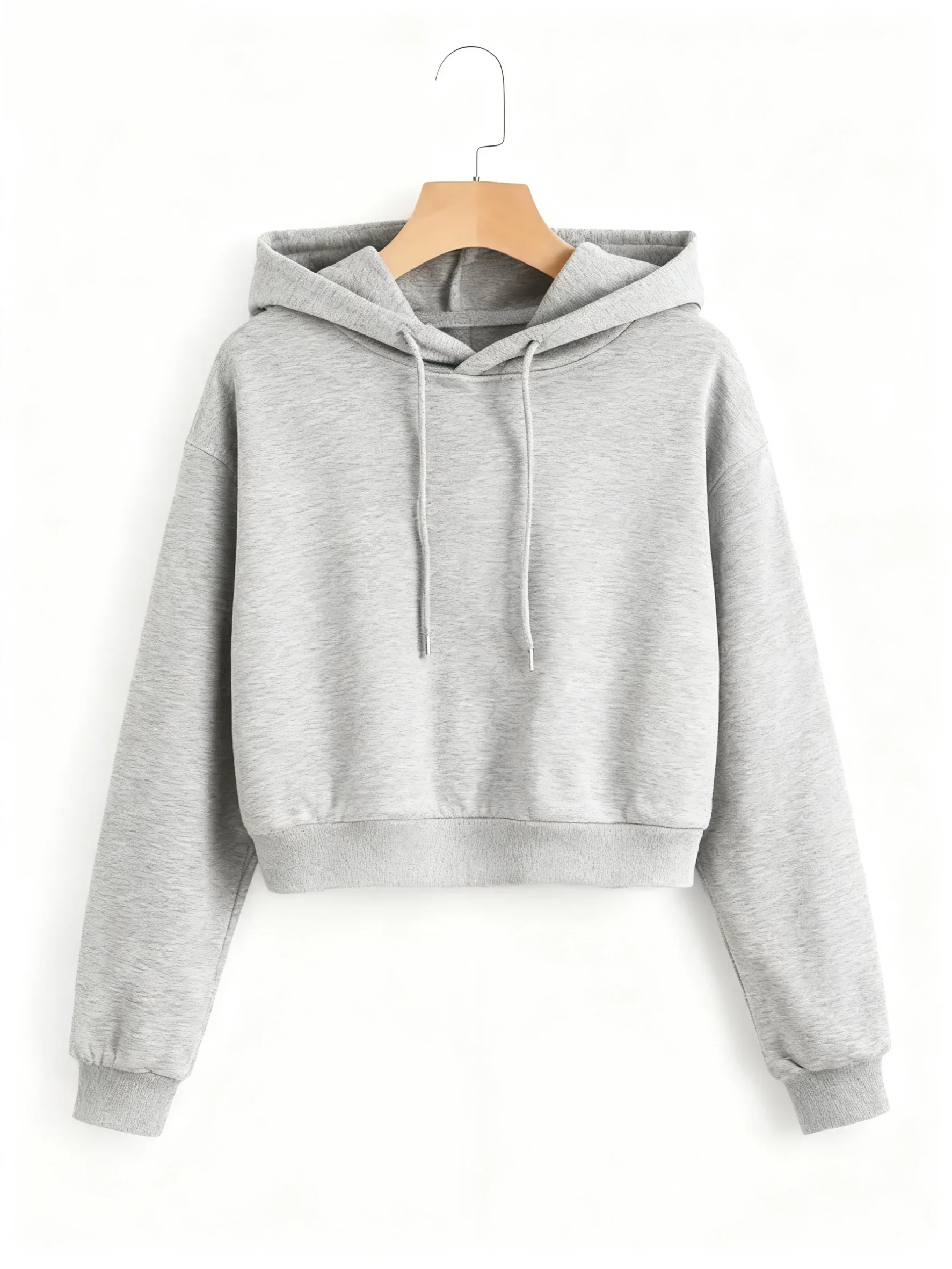 Street-Style Einfarbiger Herbst-Winter Crop-Sweatshirt Hoodie Y2k Sweatshirts Mode Lässiger Stil Kleidung – Detail 5