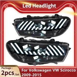 Car Led Headlights For VW Scirocco 2009-2015 LED Auto Headlamp Assembly Modified RS styling Front Lights Accessories