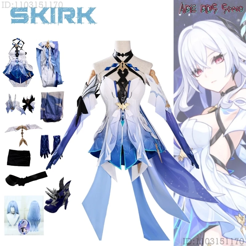

GENSHIN IMPACT Game Skirk One Character Abyssal Darkstar Mysterious Swordsman Of The Abyss New Clothes Cosplay Costume Game Suit