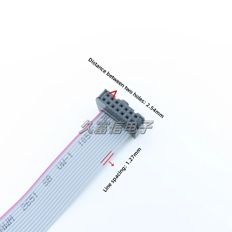 1 SZT. FC-14P Szary Płaski Kabel Danych Ribbon Raster 2,54 mm 2 * 7 Pin 50 cm 80 cm 1 m 2 m Płaski Kabel Połączeniowy Kabel do Pobierania JTAG