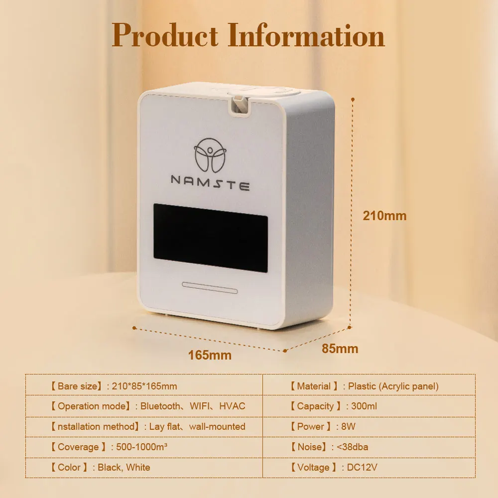 Namste Home Perfume Aroma Diffuser 300ML Smart Oil Lamp WIFI Bluetooth Electric Aromatic Oasis Built in Fan 1000m³ Air Purifier