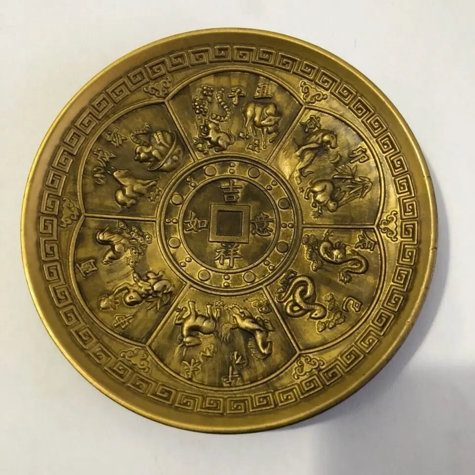 

Qianlong Chinese zodiac copper plate, bronze ware, special price