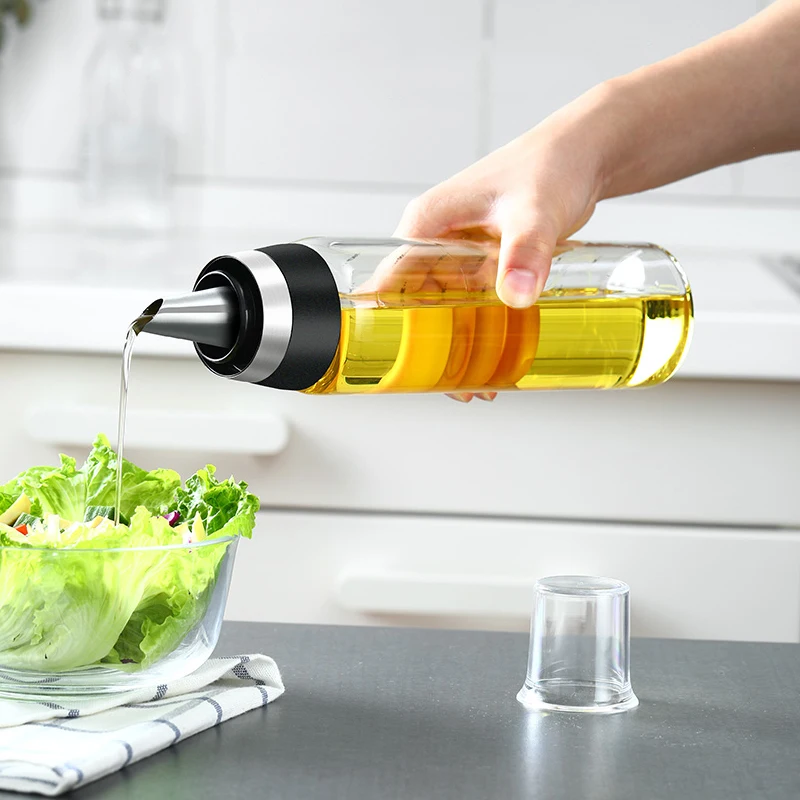 

Premium Olive Oil Bottle No Drip Glass Oil Pourer Kitchen Olive Oil Container Vinegar Measuring Spout Bottle 350ML & 500ML