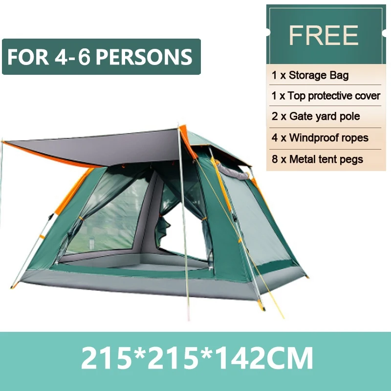 

Goture Outdoor Camping Tent 2-6 People Portable Folding Automatic Tent Beach Fishing Family Travel Park Anti-UV Shade