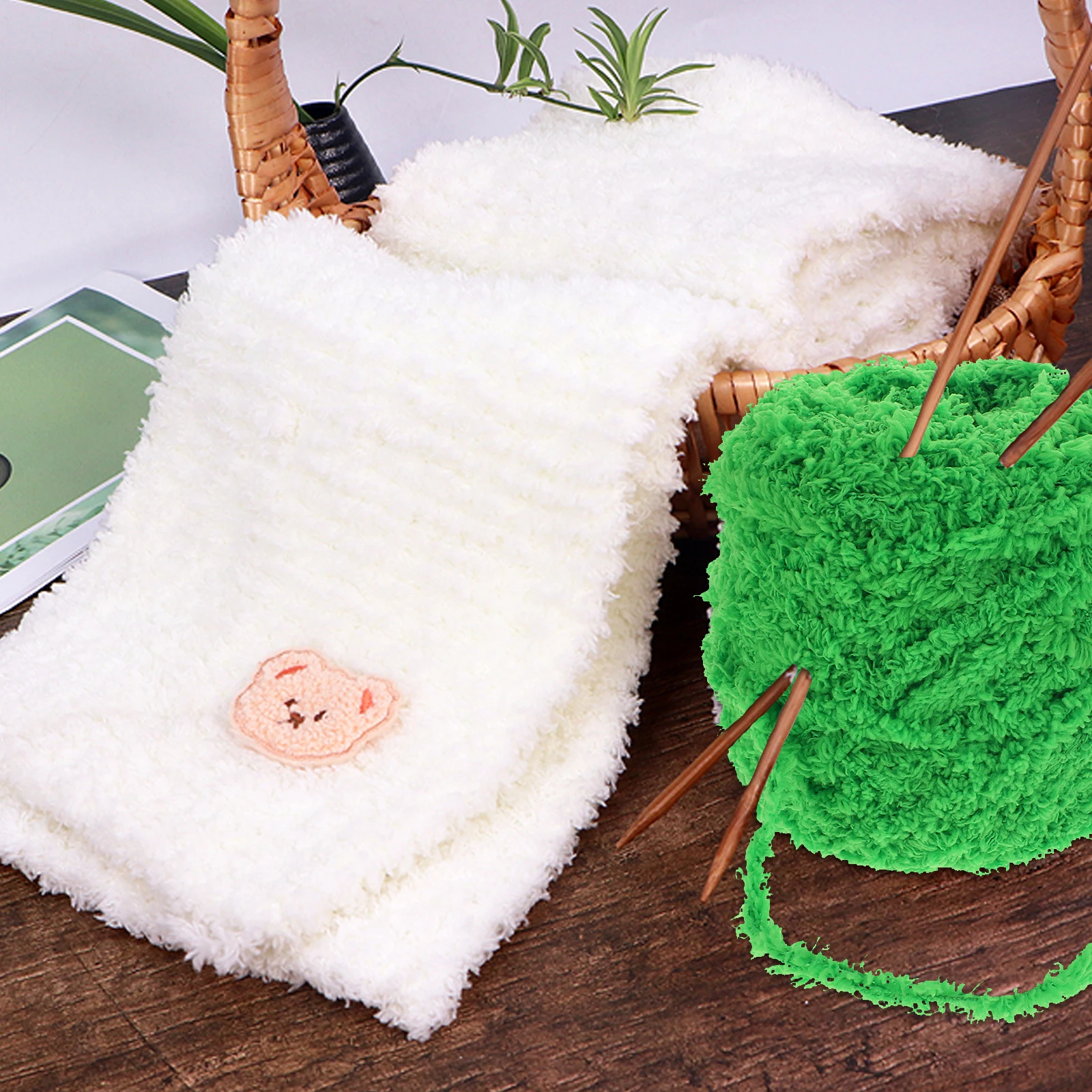 

2pcs Coral Fleece Yarn Skeins Long Durable DIY Knitting Crochet Multicolor Scarf crafts Sewing Materials