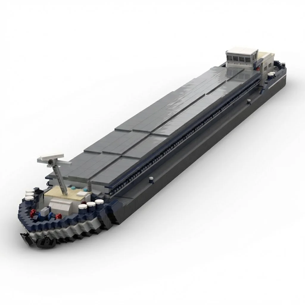 

Модель европейского внутреннего речного баржа-транспортного судна MOC с закрытыми бункерами для перевозки грузов