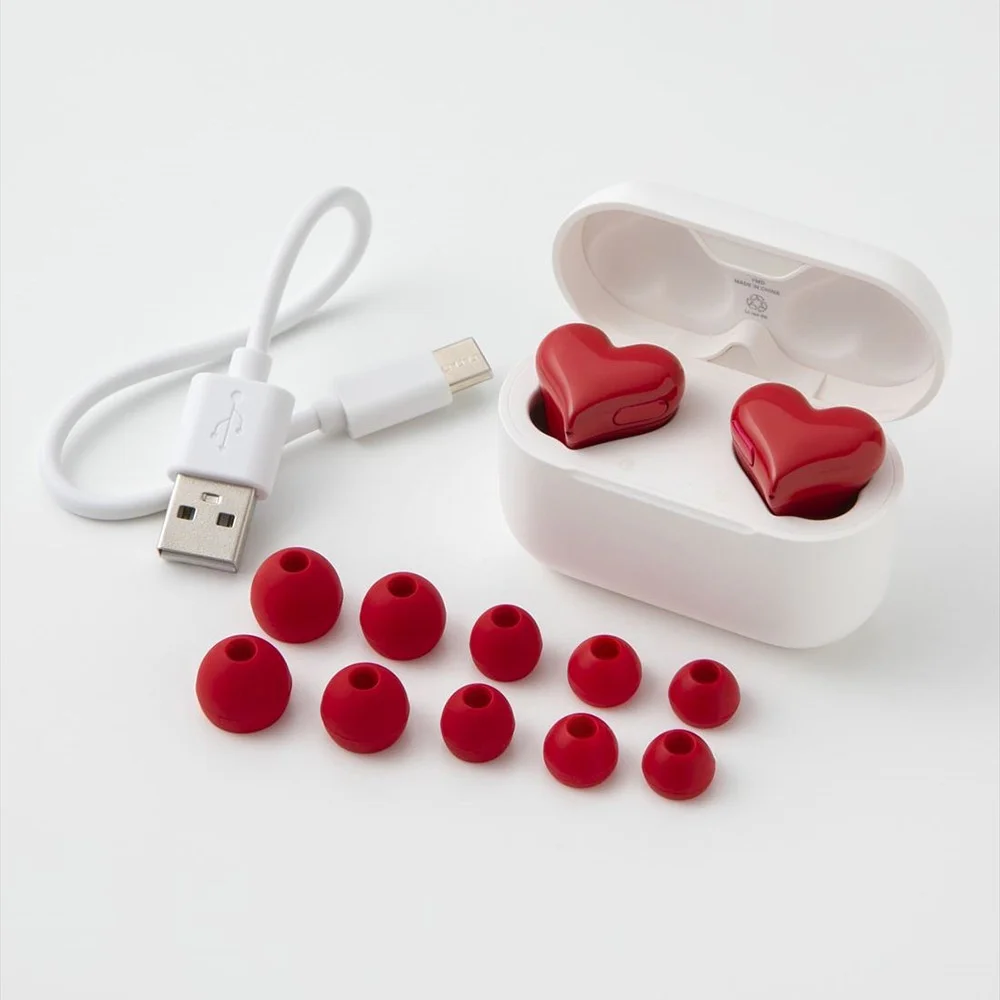 

New Love Girl In Ear Wireless Bluetooth Earphones Noise Reduction Wireless Headphones Heart Shaped Earbuds Headset For Girl Gift