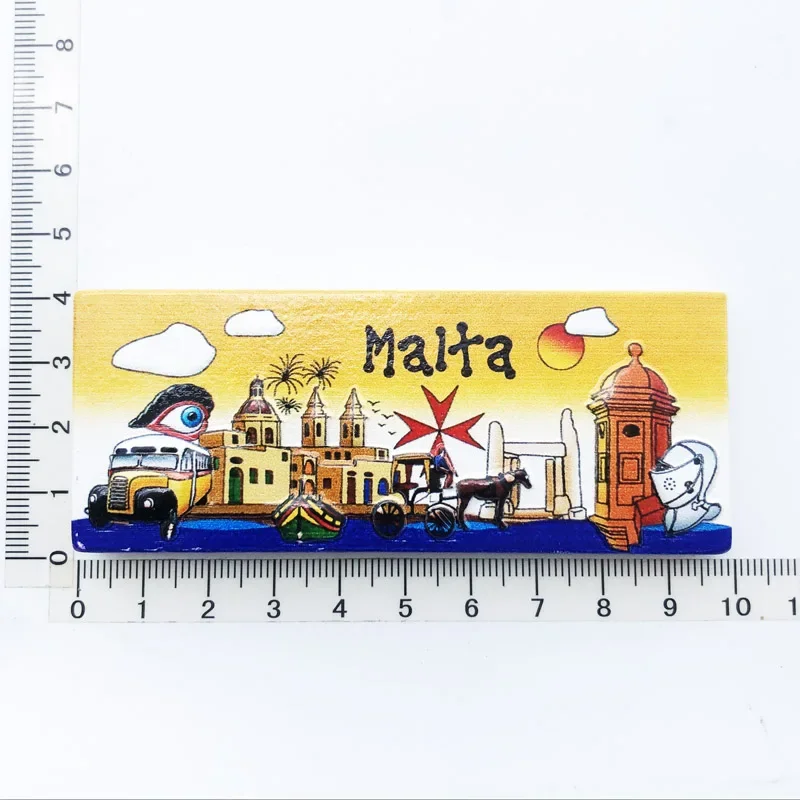 Malta City label refrigerator sticker advanced sense personality tourism landscape 3d stereo magnetic souvenir