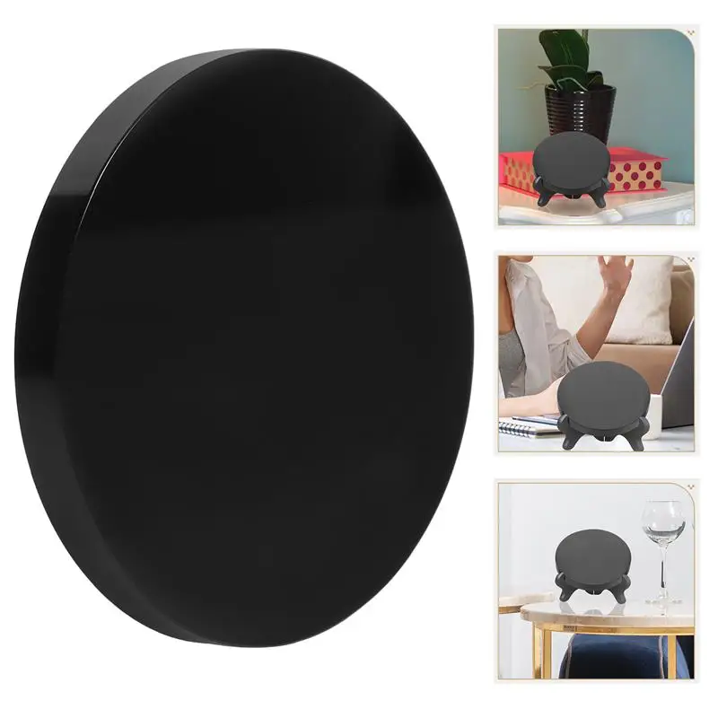 

Obsidian Scrying Mirror Obsidian Mirror Meditation Decoration For Bedroom Living Room Round Plate Decorative Mirror Mirrors 6cm