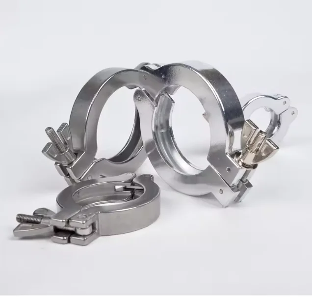 KF10-KF50 304 مشبك من الفولاذ المقاوم للصدأ الأنابيب الصحية شفة المشبك المفصلي الجناح الجوز المشابك تركيبات مركز تحمل قوس O-حلقة