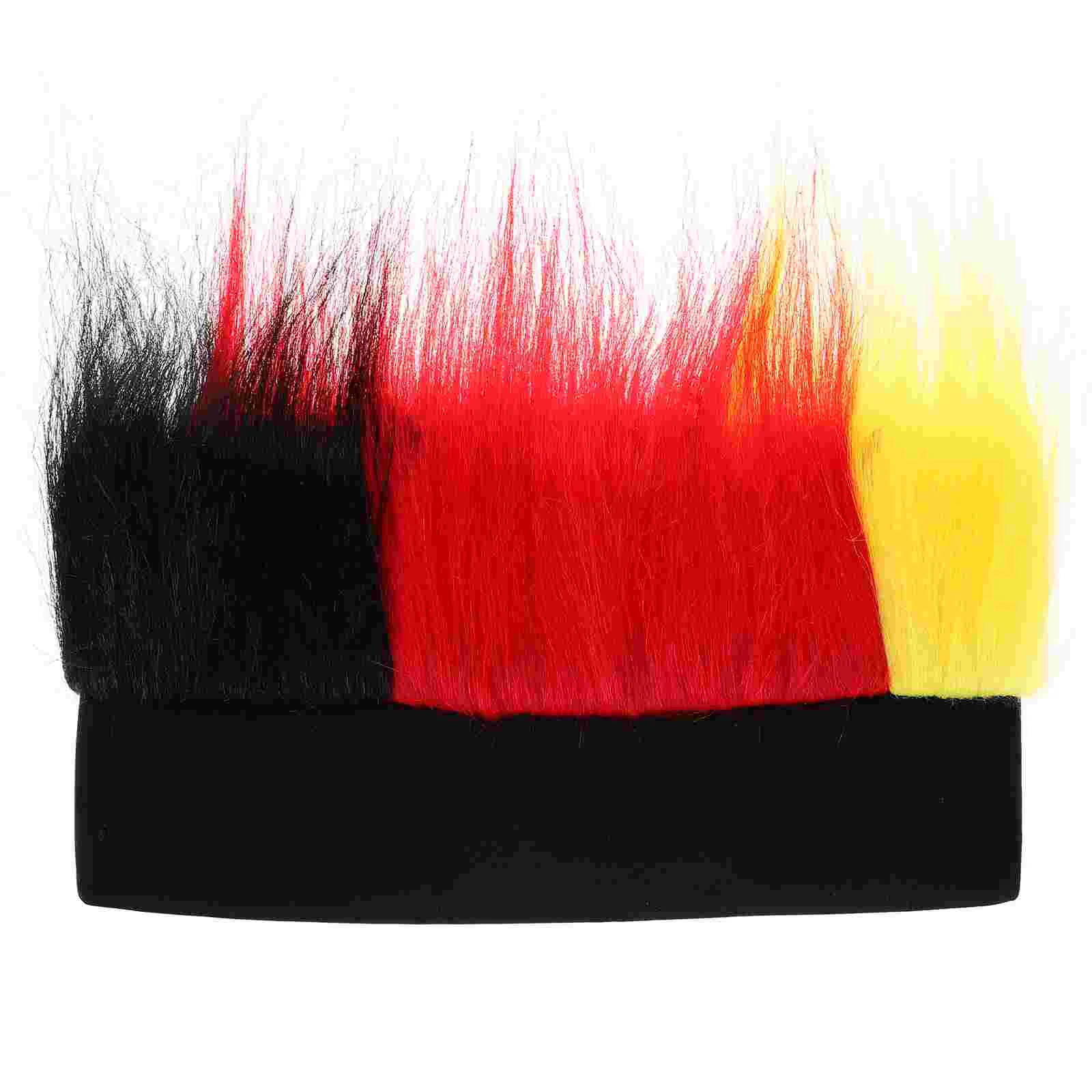 Fan Black Yellow And Red Afro Burgundy Glueless Wigs Human Hair Closure Troll