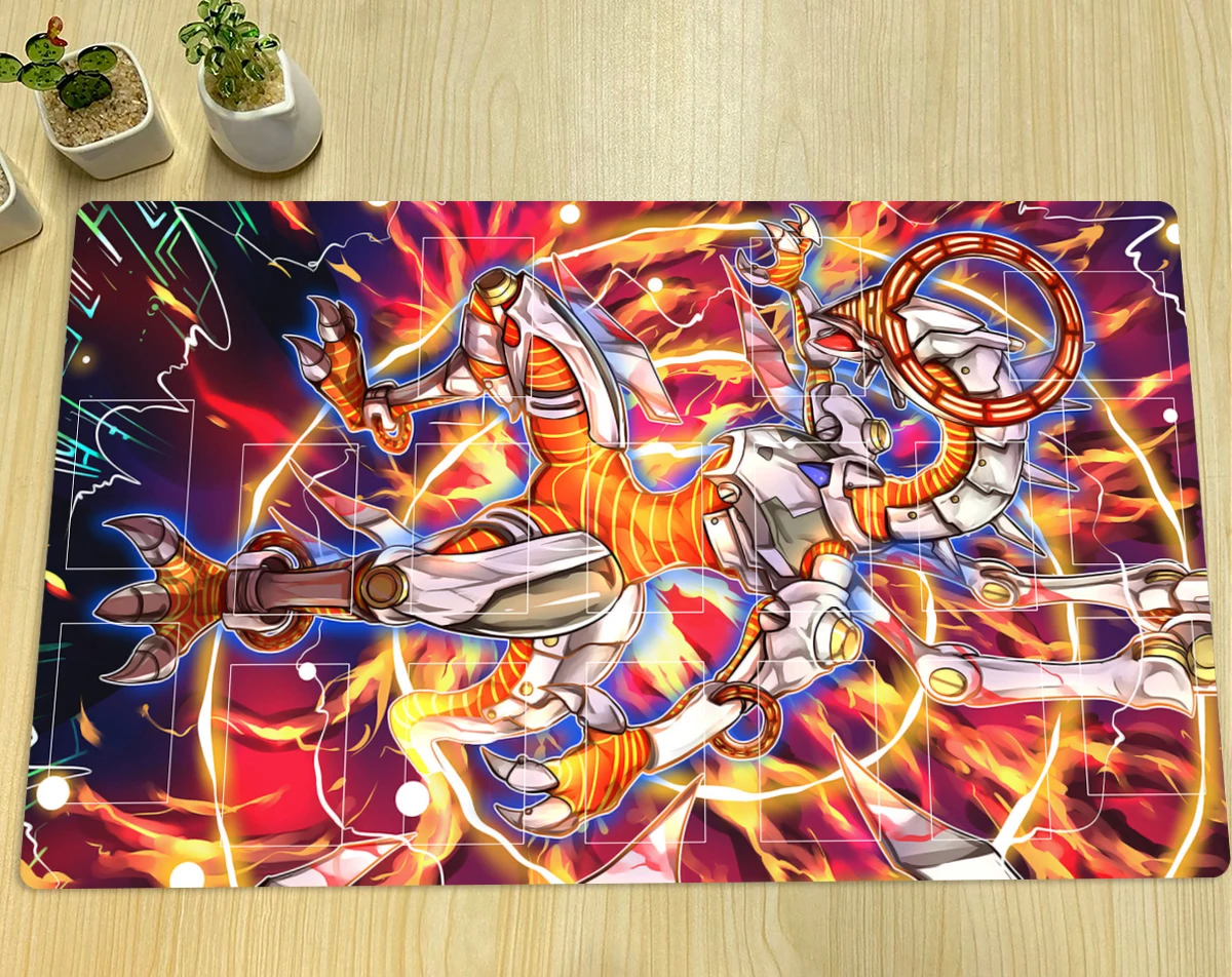 YuGiOh Playmat Firewall Dragon TCG CCG Mat Trading Card Game Mat Board Game Duel Mat Rubber Mouse Pad Zones Free Bag 600x350x2mm