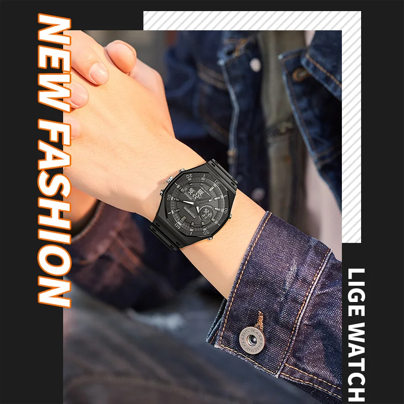 FOXBOX Top Brand Digital Watches For Man Original Silicone Strap Man’s Watch Waterproof Luminous Calendar Relogio Masculino 2024