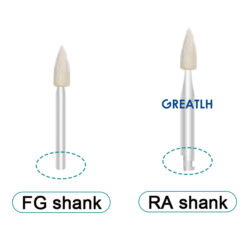 5pcs Dental White Stone Burs Teeth Polishers Handpiece Burs FG Shank/RA Shank Dental Instrument