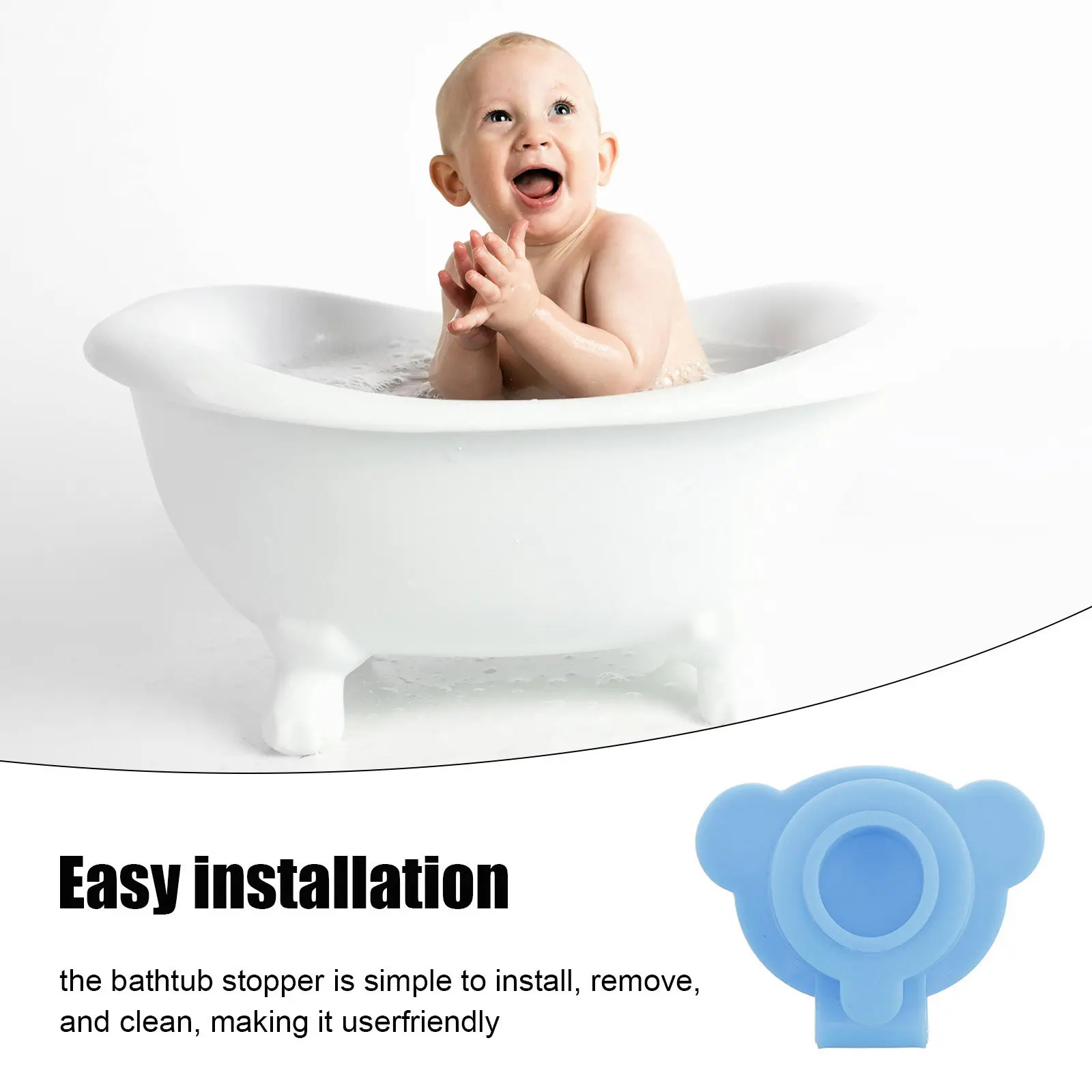 

Заглушка для детской ванночки, сливной клапан, крышка для ванной, сливной клапан для раковины, небесно-голубой, заглушка для перелива, заглушка для слива в ванной