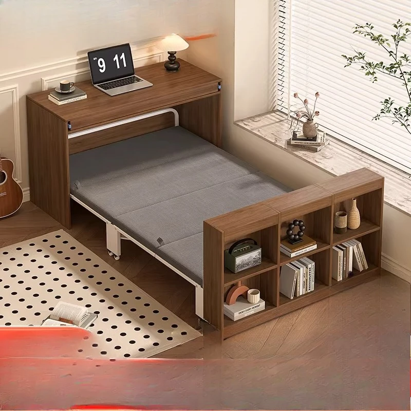 Office folding  single lunch break bed antique nap bed multi-functional pull-out type telescopic invisible