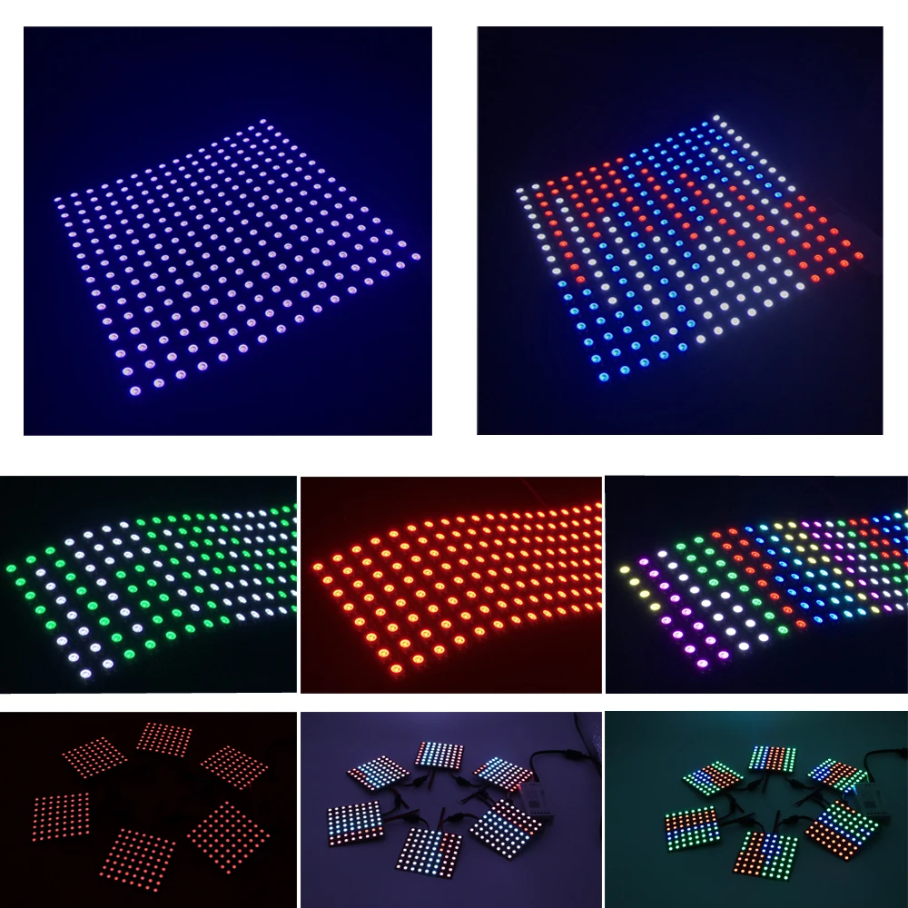 1~5Pcs WS2812b RGB LED Panel 8x8/16x16/8x32/Digital Flexible Individually Addressable Panel  Module Matrix Screen DC5V