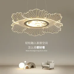 Restaurant Ceiling Lighting Modern Creative LED Acrylic Iron Flower Warm Room Decor Hanging Lamps Living Room Pendant Lights