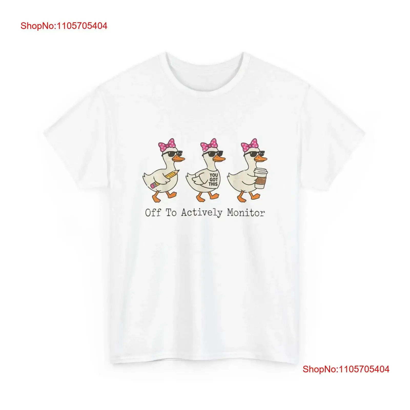 Teacher Testing T Shirt Off to Actively Monitor Test Day Goose Funny long or short sleeves vintage Washed streetwear Versatile