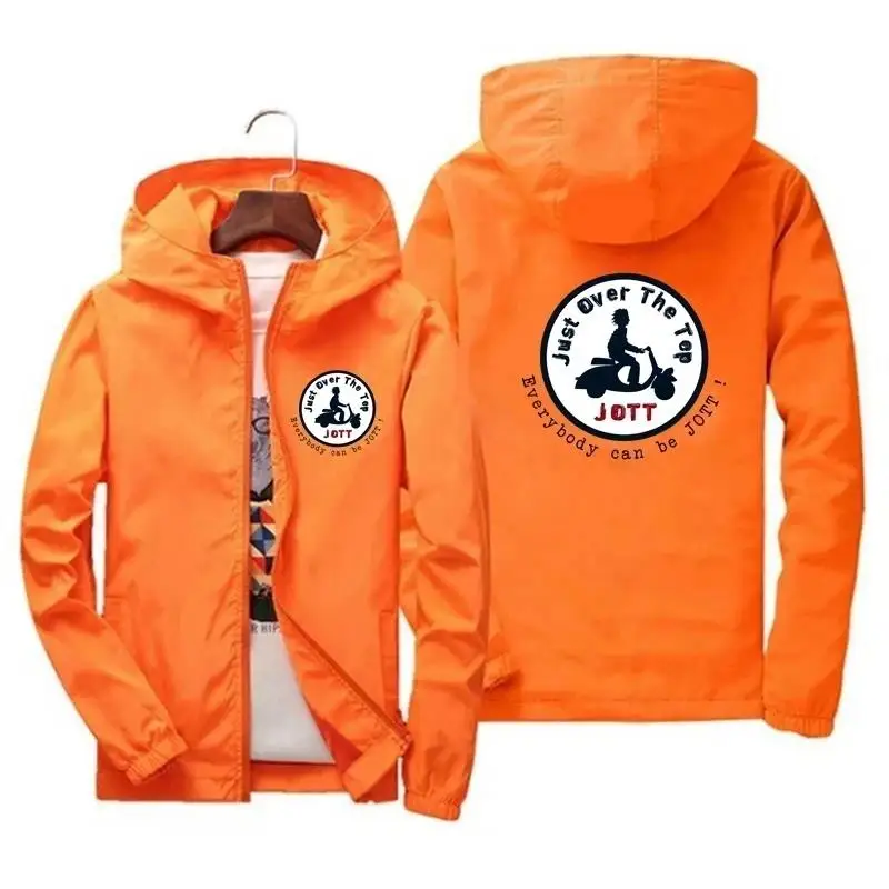 Men\'s spring and autumn new JOTT print fashion casual zipper jacket with hooded quality windproof waterproof coat
