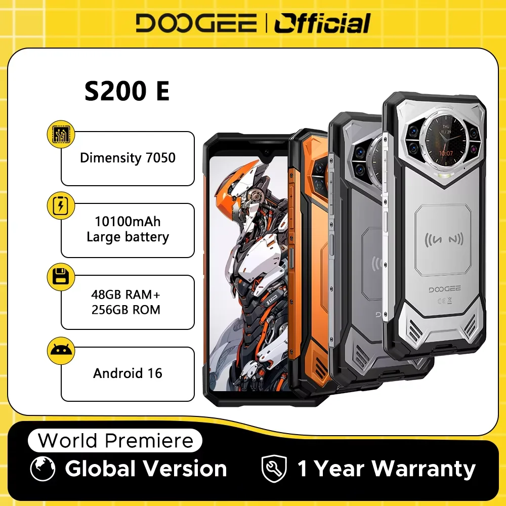 Global Version DOOGEE S200E 5G Rugged Phone 1.32\'\' Rear Display