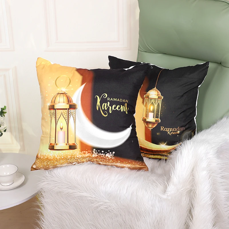 عيد مبارك غطاء الوسادة رمي وسادة رمضان الديكور للمنزل الإسلامي مسلم ديكور الحفلات العرض عيد الأضحى المخدة #4